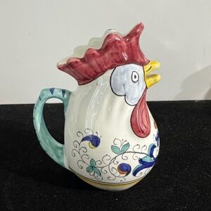 Vintage hand-painted ceramic piece from Deruta, Italy, made by F.lli Mari